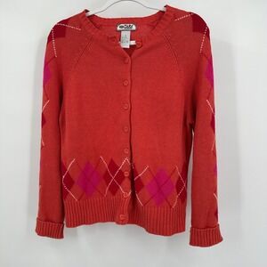 Tiara International Womens Argyle Cardigan Sweater Sz M Preppy Academia Heritage
